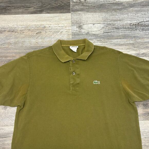 Lacoste Olive Green Mens 5 Crocodile Logo Short Sleeve Pique Tennis Polo Shirt L - Picture 1 of 10